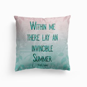 Summer Quote Palm Leaves Cushion