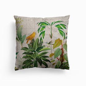 Exotic Birds Journey Canvas Cushion