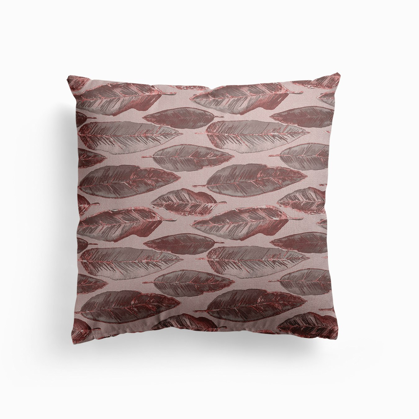 Rose Gold Glamour Feathers Canvas Cojín
