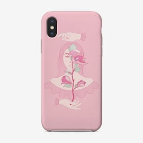 Girl And Magnolia Phone Case