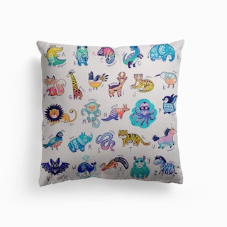 Animal Alphabet Canvas Cushion