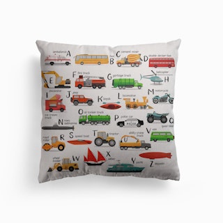 Transportation Alphabet Canvas Cushion