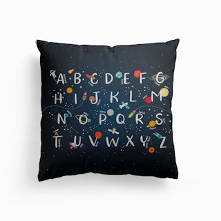 Space Alphabet Canvas Cushion