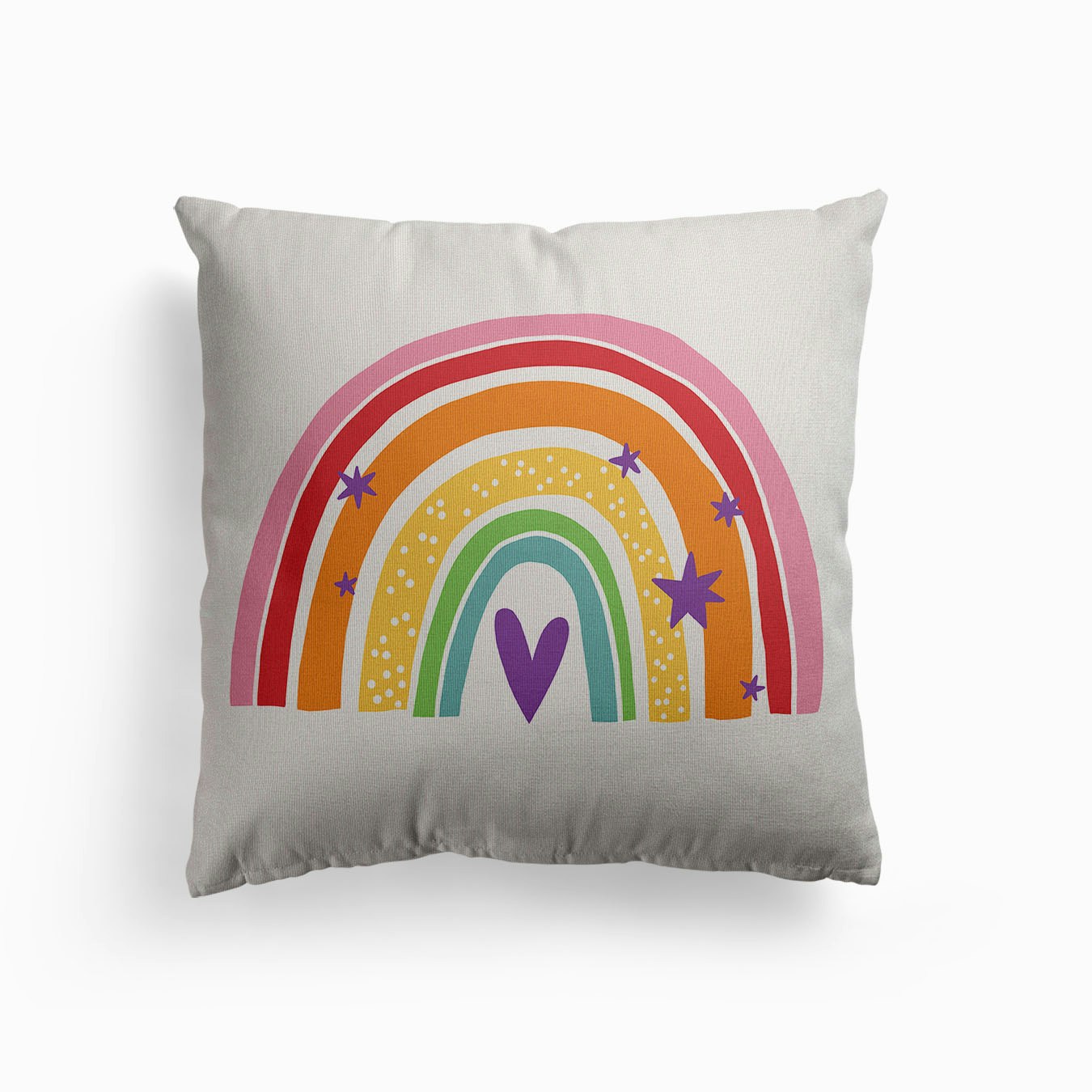 Kids Rainbow Canvas Cushion by Piccalilli Prints