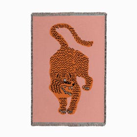 Tiger Pink Small Woven Throw