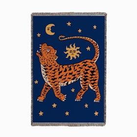 Tiger temple Blue Small Woven Throw