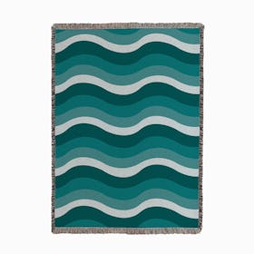 Waves Teal Woven Throw