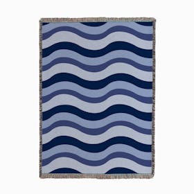 Waves Blue Woven Throw