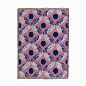 Floral Leaves Lilac Woven Throw