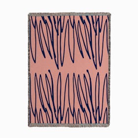 Doodle Pink Blue Woven Throw