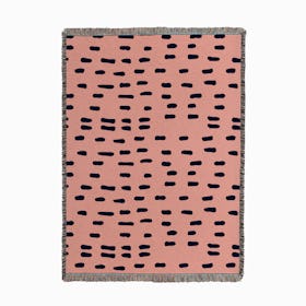 Doodle Dash Pink Blue Woven Throw