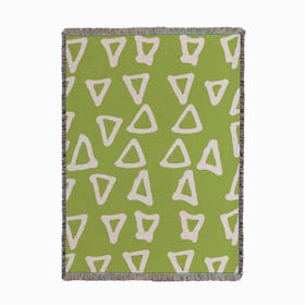 Doodle Triangle Green Woven Throw