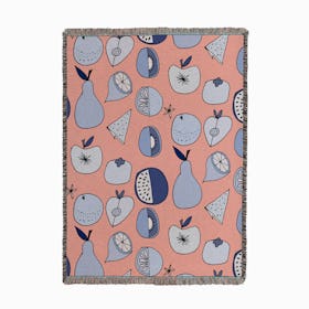 Mod Fruits Pink Woven Throw