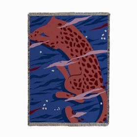 Swimming Leopard Woven Throw