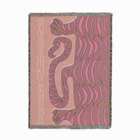 Double Flat Pink Tiger Woven Throw