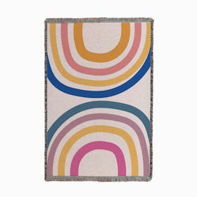 Double Upside Down Rainbow Small Woven Throw