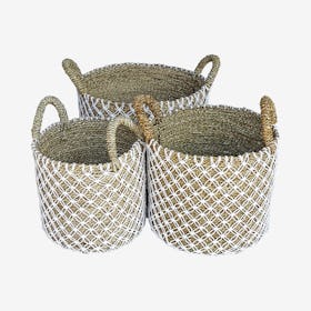 Berawa Baskets - White - Set of 3