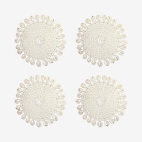 Elgin Cowrie Coaster - White - Set of 4