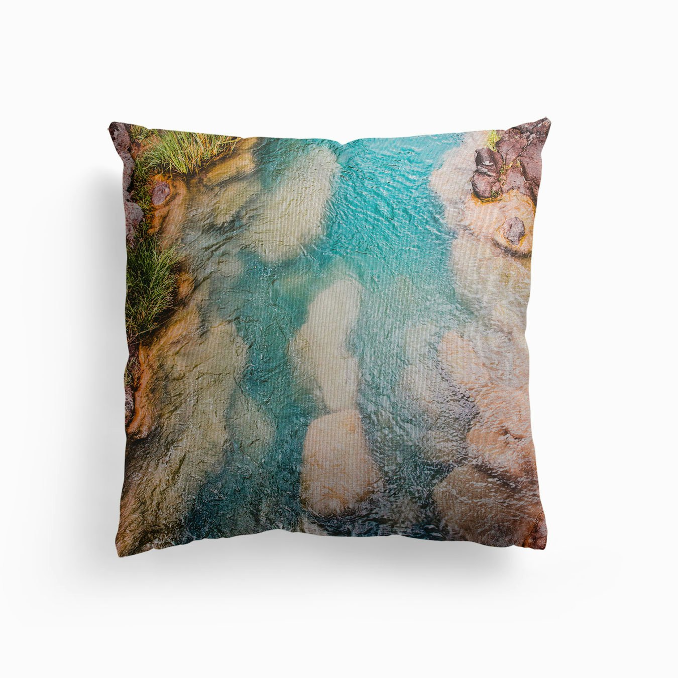Blue River Canvas Kissen