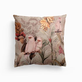 Tropical Birds In Banana Jungle Cushion Cushion