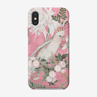 Tropical Birds With Roses And Leaves Phone Case