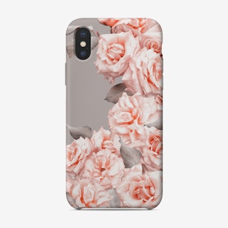 Vintage Summer Peach Rose Blossoms Garden Phone Case