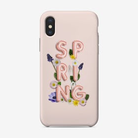Spring   Copper Balloon Typography And Flowers Phone Case