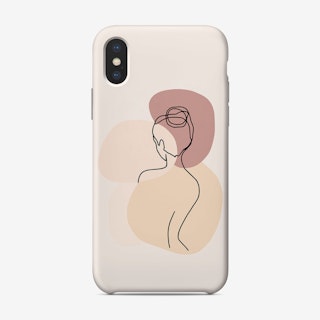 Minimal Line Art Backside Beautiful Woman Phone Case