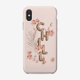 Chill Copper Balloon Typography And Tropical Flowers Phone Case