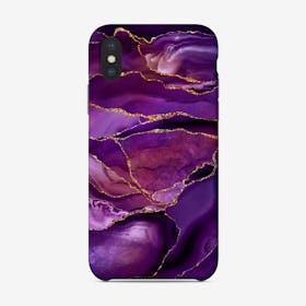 Dark Purple Marble Glamour Landscape Phone Case