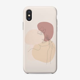 Minimal Line Art Beautiful Woman With Flower 1 Phone Case