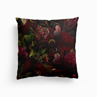Dark Vintage Rose Garden Cushion