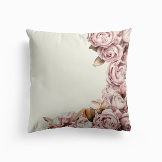 Vintage Summer Sepia Rose Blossoms Garden Cushion