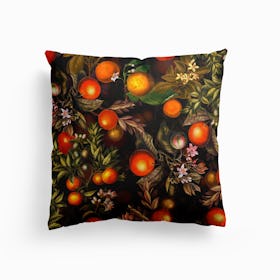 Night Vintage Citrus Fruits Garden Cushion