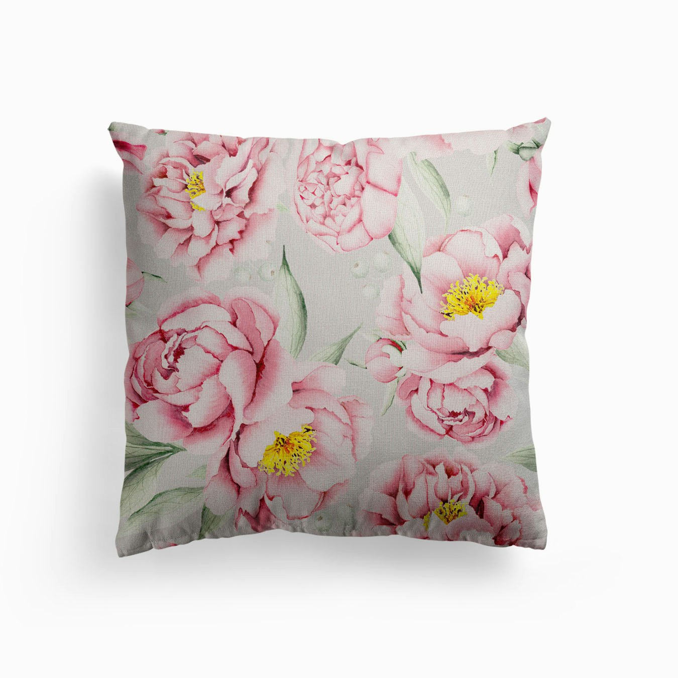 Modern Blush Peonies Canvas Cushion by UtART