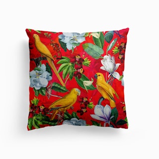 Tropical Vintage Parrot Jungle Garden Cushion