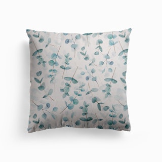 Eucalyptus Leaves And Branches Canvas Cushion