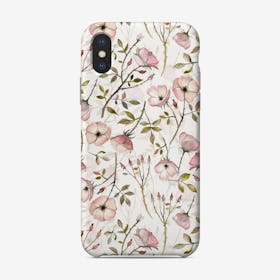 Watercolor Dog Roses Phone Case