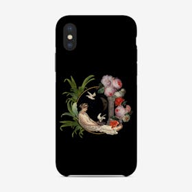 Antique Venus Sitting And Feeding Doves With Flowers Phone Case