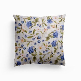 Scandinavian Midsummer Blueberry Meadow Canvas Cushion