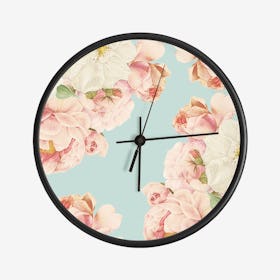 Redoute Summer Roses Clock