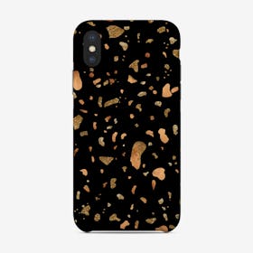 Black Copper Gold Geode Terrazzo Phone Case