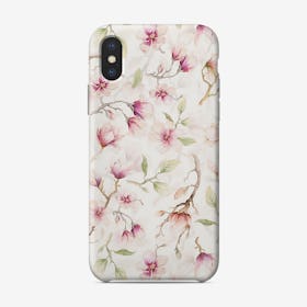 Blush Spring Magnolia Flowers Pattern Phone Case