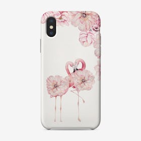 Floral Flamingo Love Phone Case