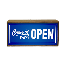 Light Box - Come In We're Open Sign