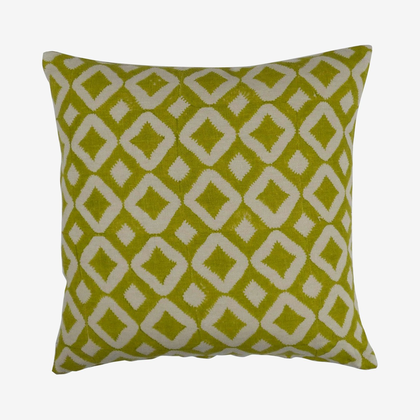 Stalk Heera Square Cushion - Rhubarb - Linen by Indigo & Wills
