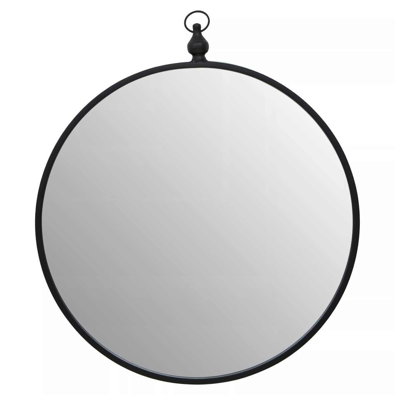 Avento Wall Mirror With Circular Hook - Black by Fifty Five South