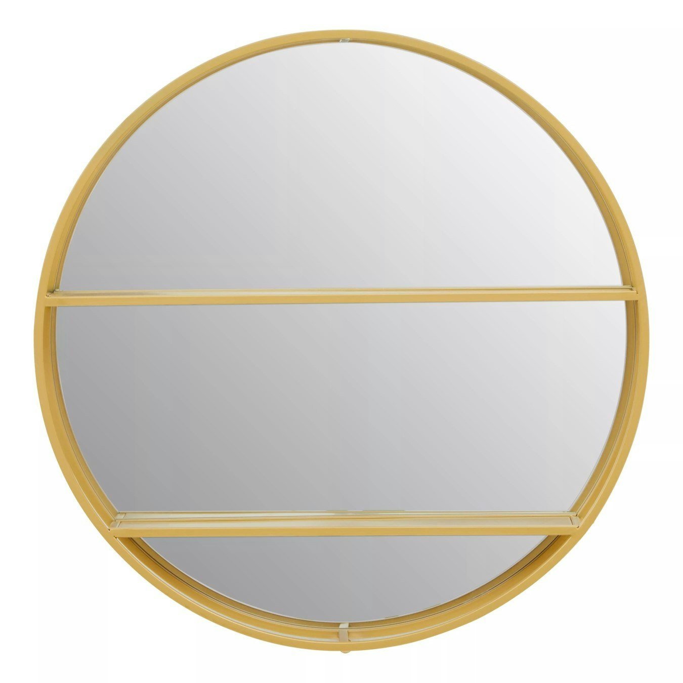 Avento Shelved Wall Mirror - Gold by Fifty Five South