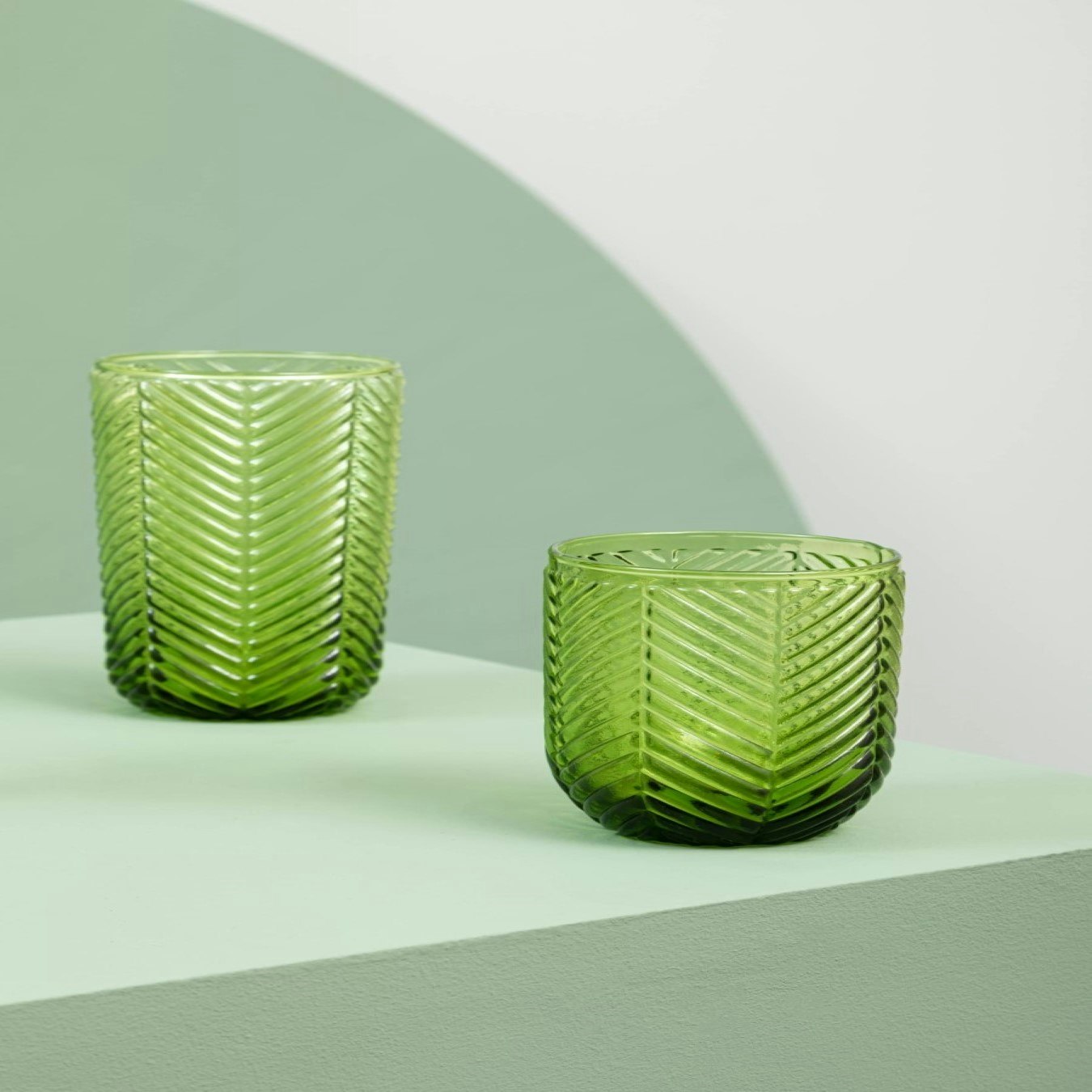 Four Fleur Tumblers - Green by Fifty Five South