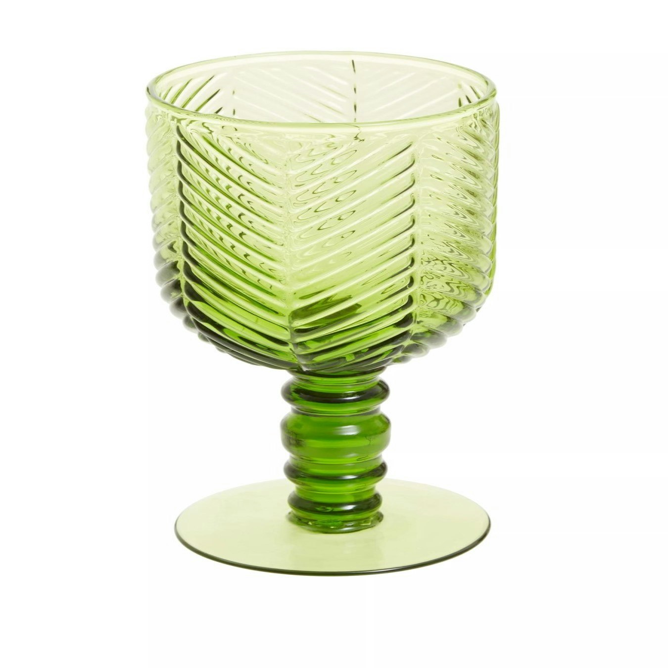 Four Fleur Wine Glasses - Green by Fifty Five South